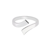 Silver Polished Bypass Toe Ring